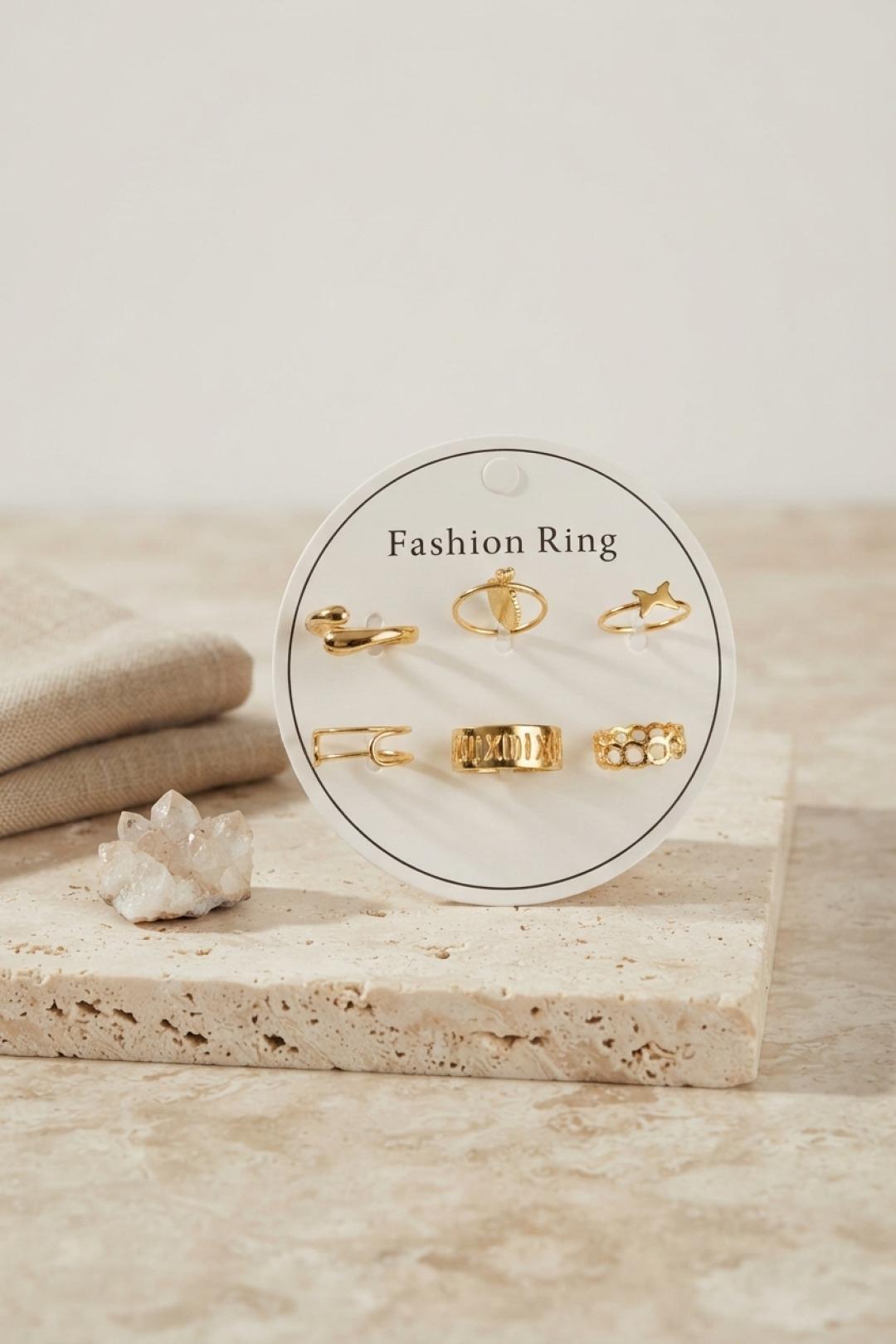 ILS-1153-Gold Renk Pirinç Bohem Detaylı 6&
