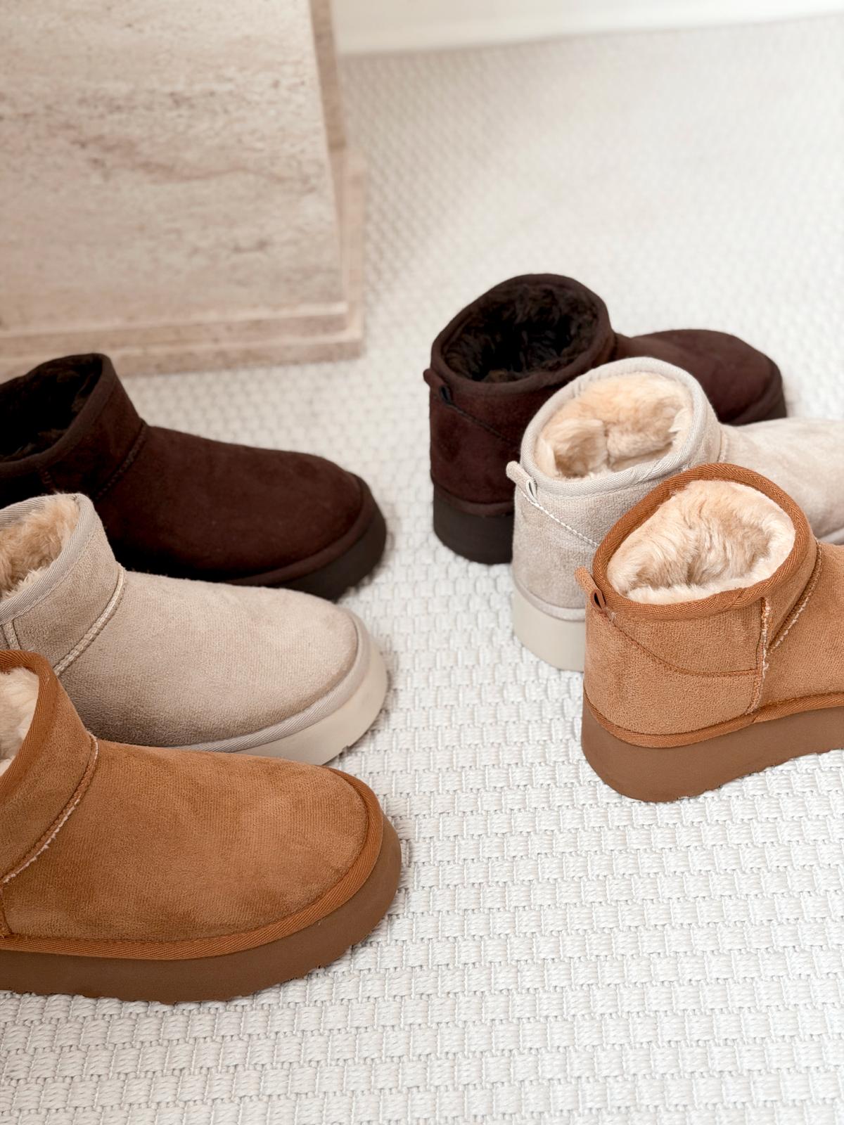 Leonar Kadın İçi Tüylü Bot Taba Süet - ILOVESHOES