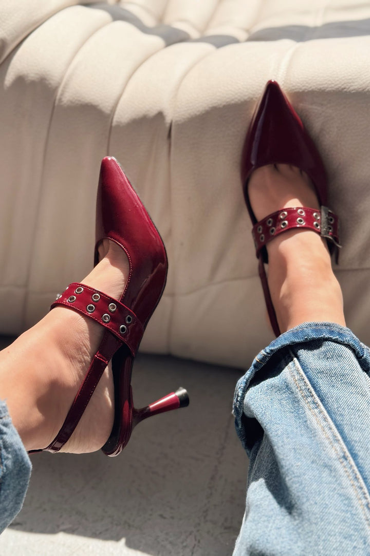 Benor Rugan Bordo Toka Detaylı Stiletto