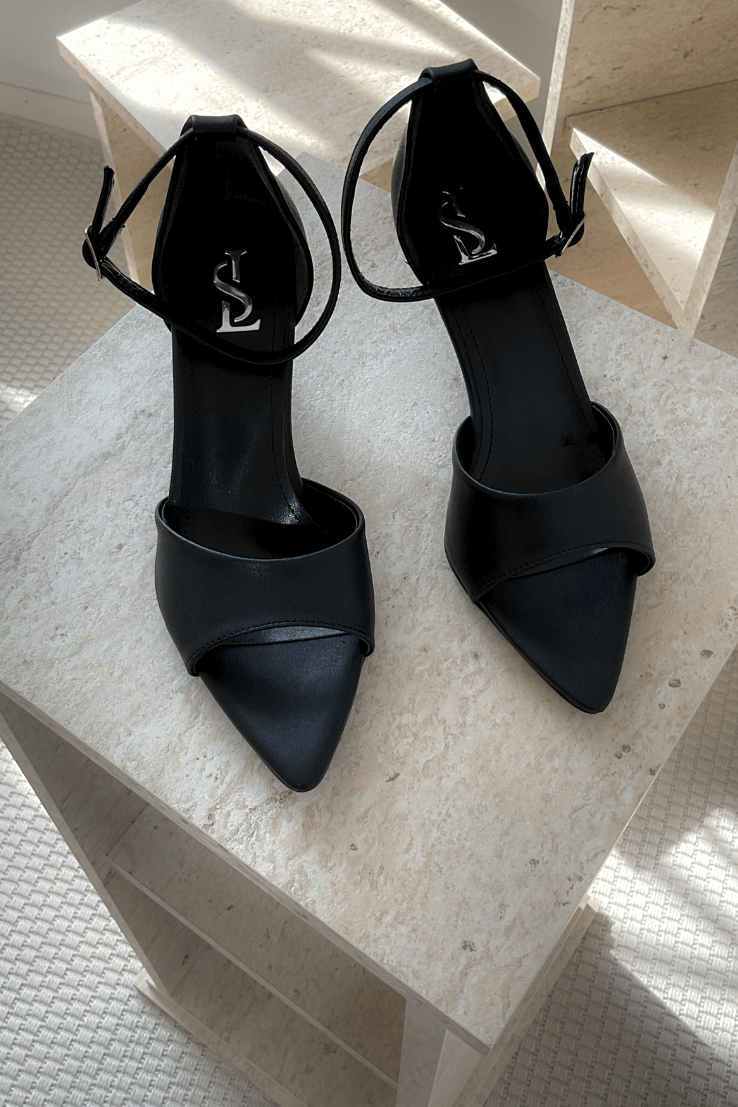 Roswed Mat Deri Toka Detaylı Sandalet Siyah - ILOVESHOES