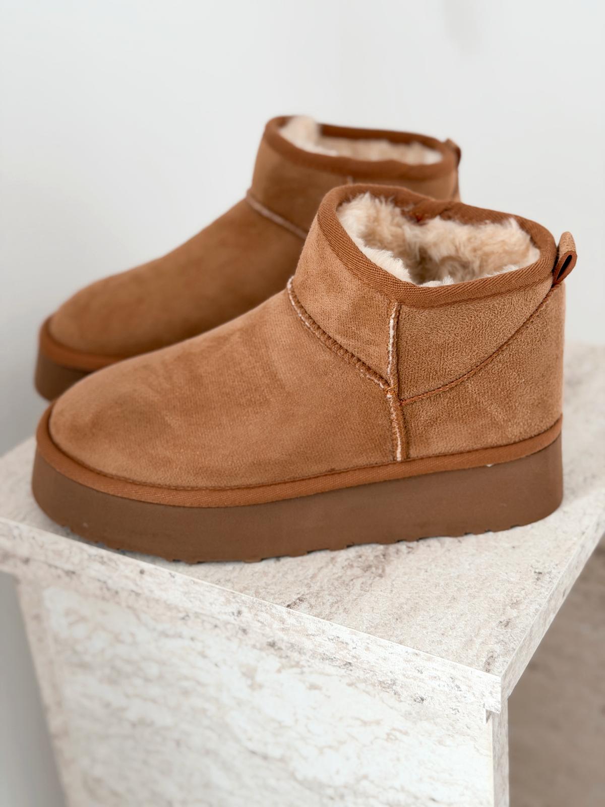 Leonar Kadın İçi Tüylü Bot Taba Süet - ILOVESHOES