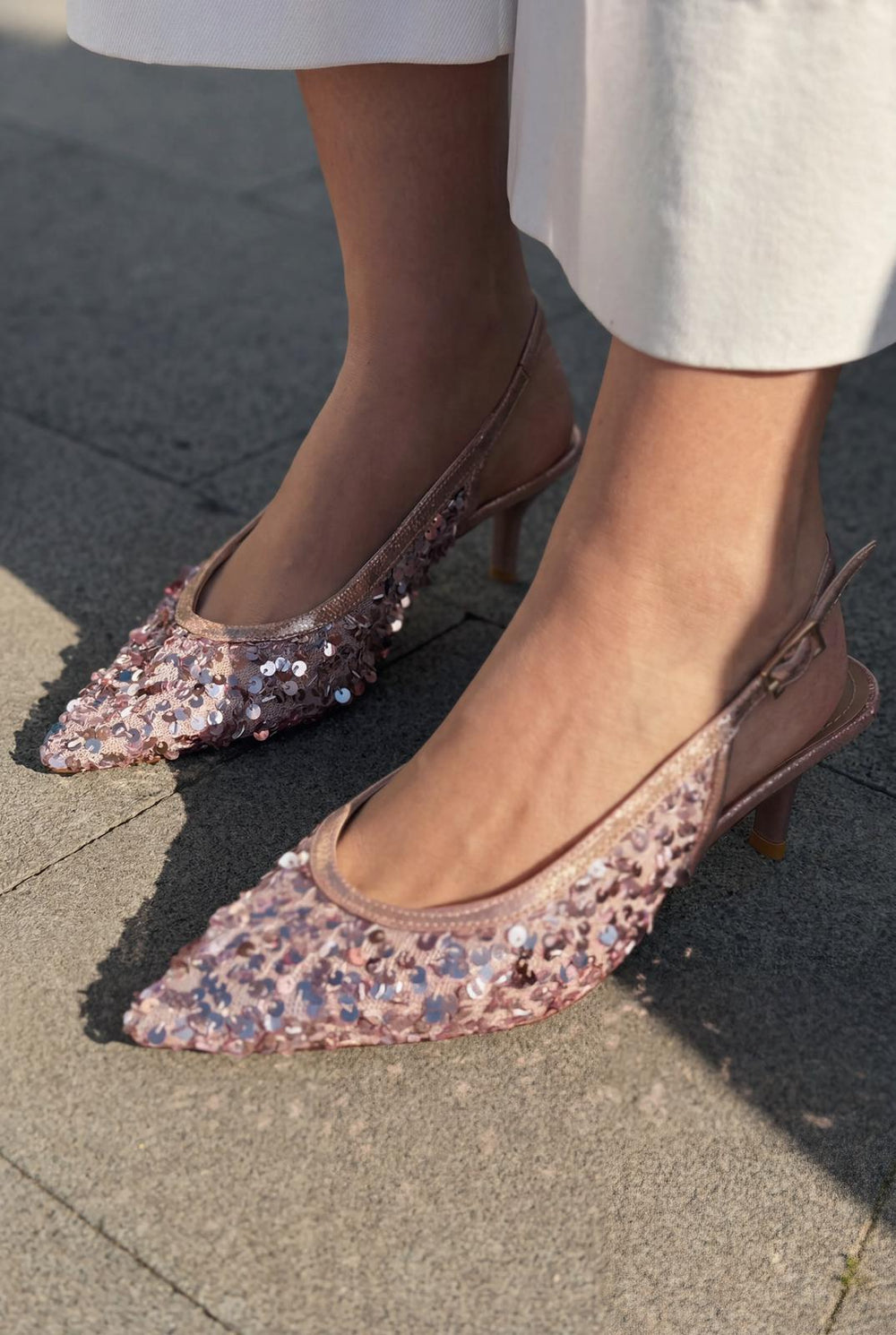 Selorine Stiletto Pembe Pullu - ILOVESHOES