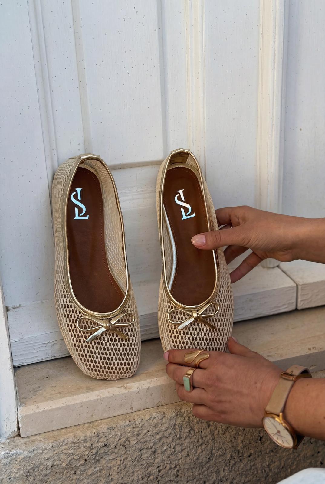 Torina Kadın Babet Bej File - ILOVESHOES