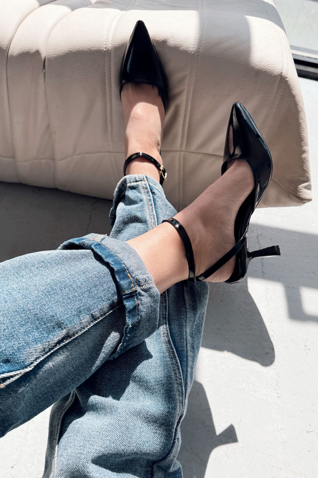 Rivara Siyah Rugan Günlük 7 cm Topuklu Kadın Ayakkabı - ILOVESHOES Türkiye