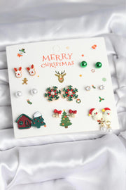 ILS - 1081 Kadın Küpe Seti 8 Çift Yılbaşı Teması - 3 - ILOVESHOES