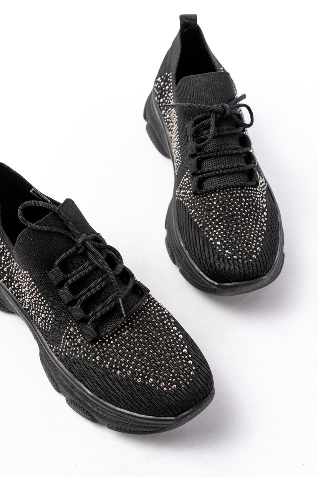 Salina File Siyah Taş Detaylı Kadın Spor Ayakkabı - ILOVESHOES