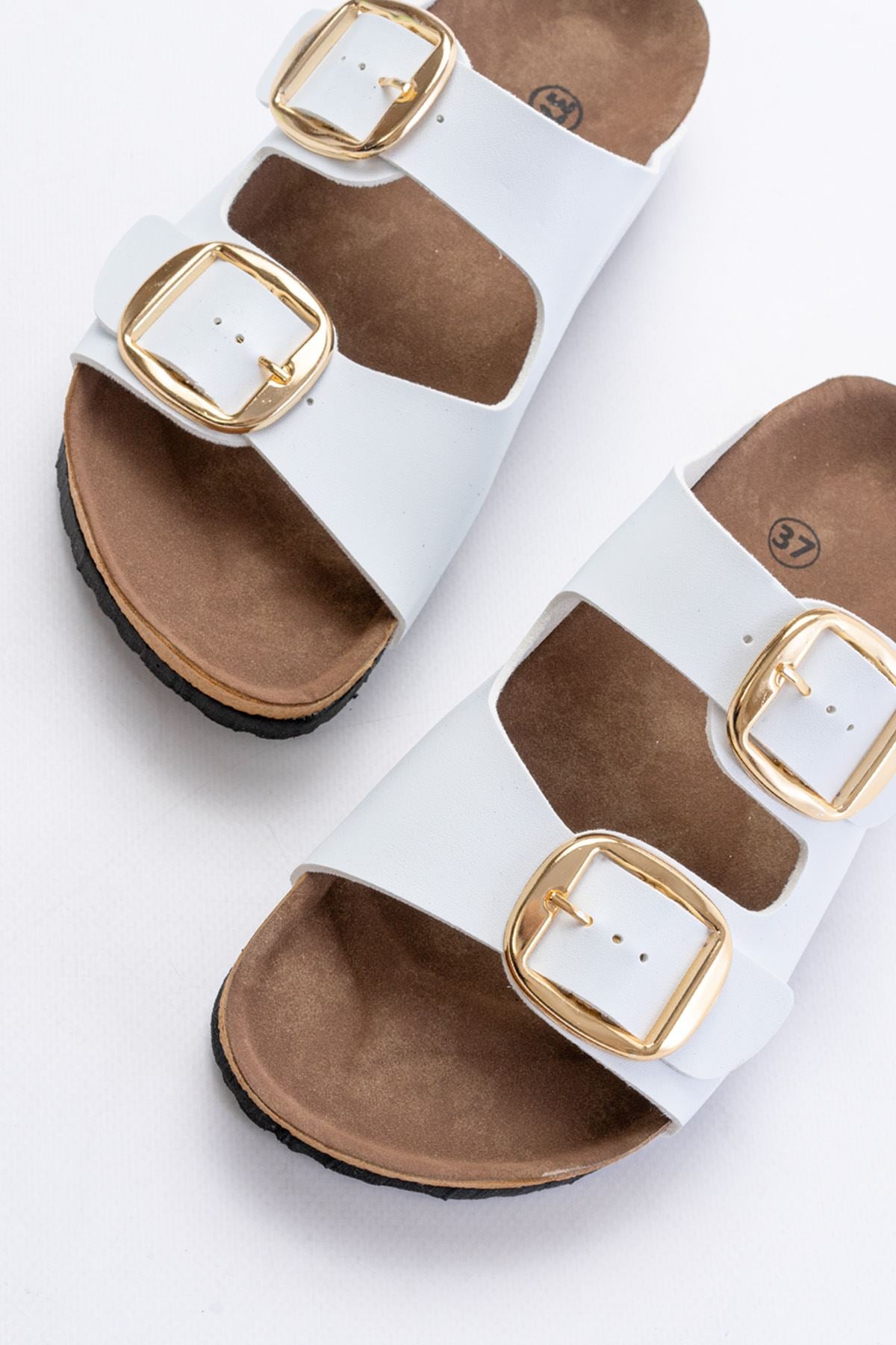 Palona Nubuk Beyaz Kadın Terlik - ILOVESHOES