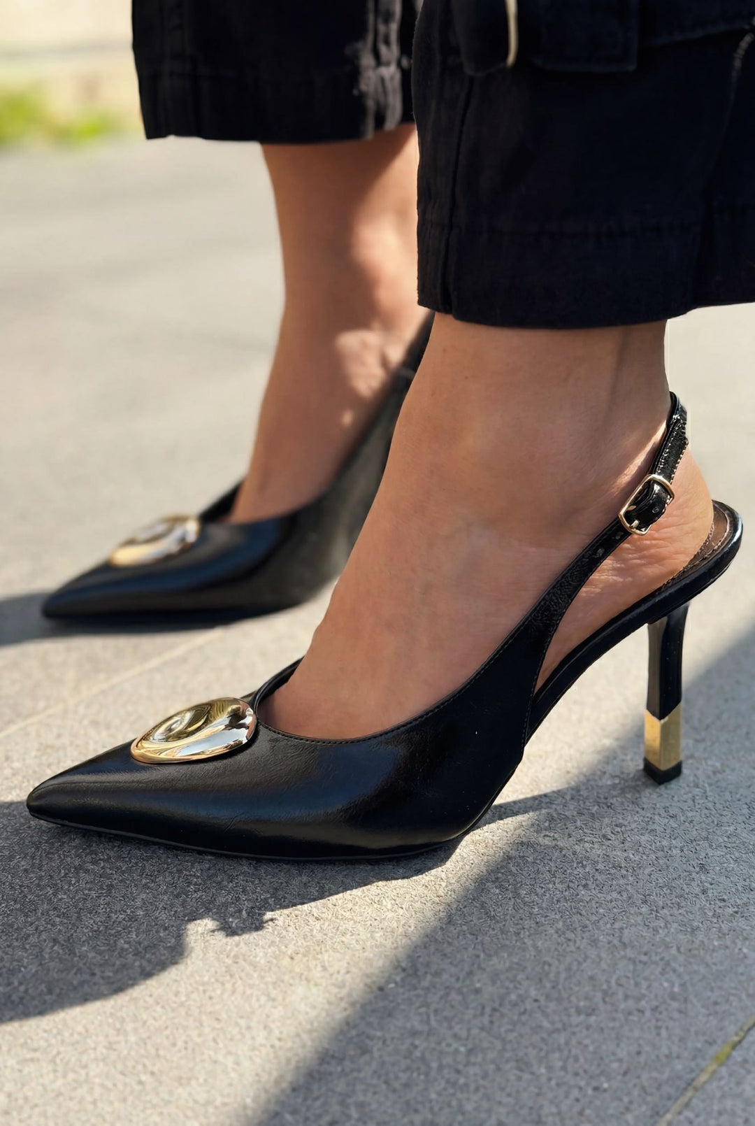 Torval Stiletto Siyah Mat Deri - ILOVESHOES