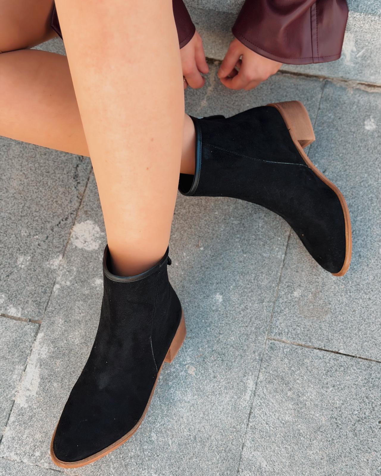 Olvara Kadın Topuklu Bot Siyah Süet - ILOVESHOES
