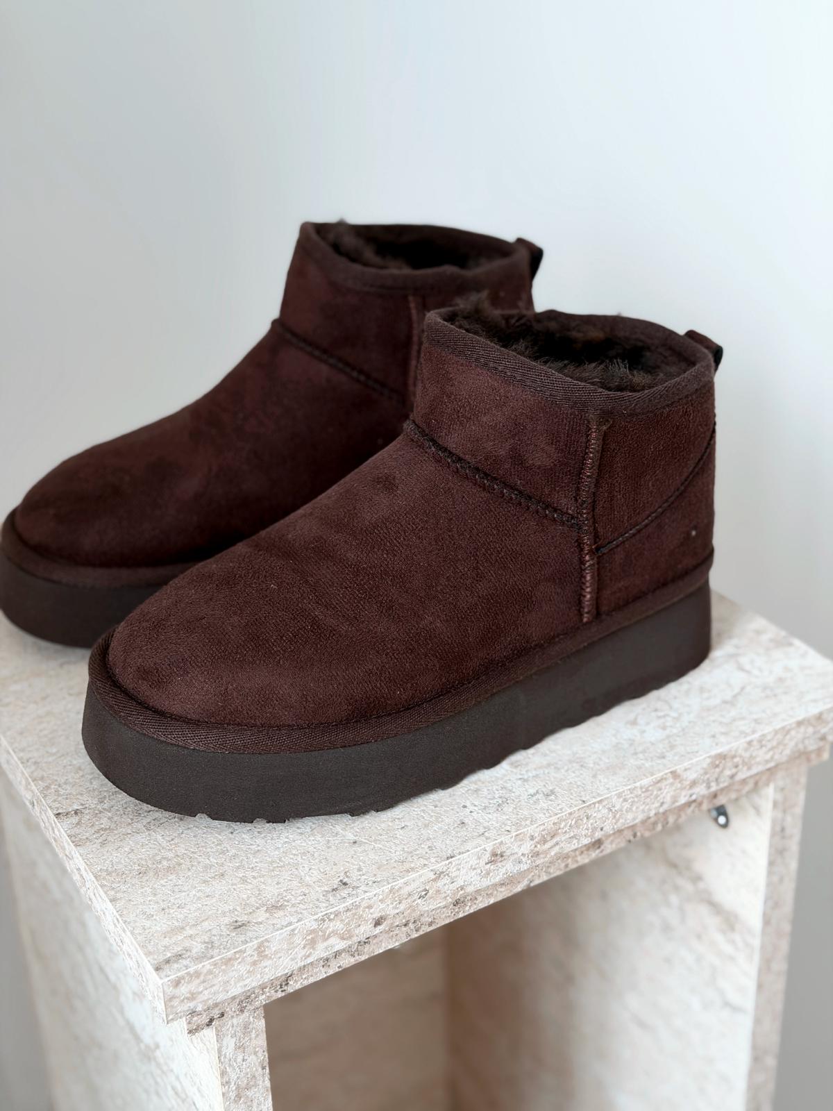 Leonar Kadın İçi Tüylü Bot Acıkahve Süet - ILOVESHOES