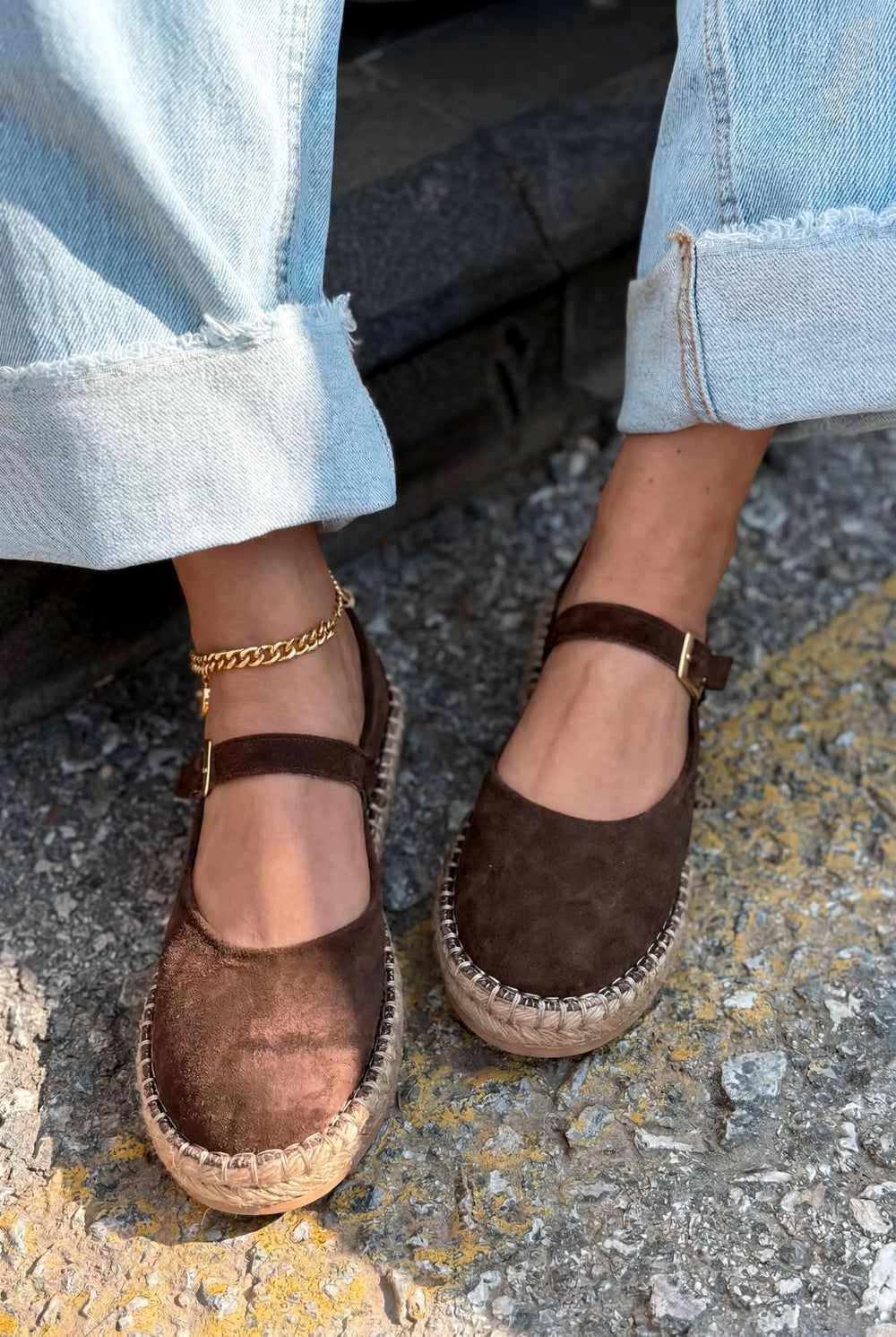 Marena Hakiki Süet Kadın Espadril Acıkahve - ILOVESHOES