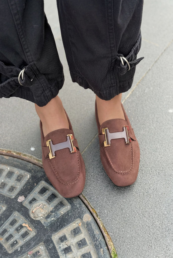 Elara Kadın Loafer Acıkahve Süet - ILOVESHOES