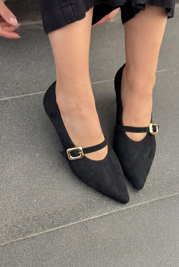 Karden Stiletto Siyah Süet - ILOVESHOES