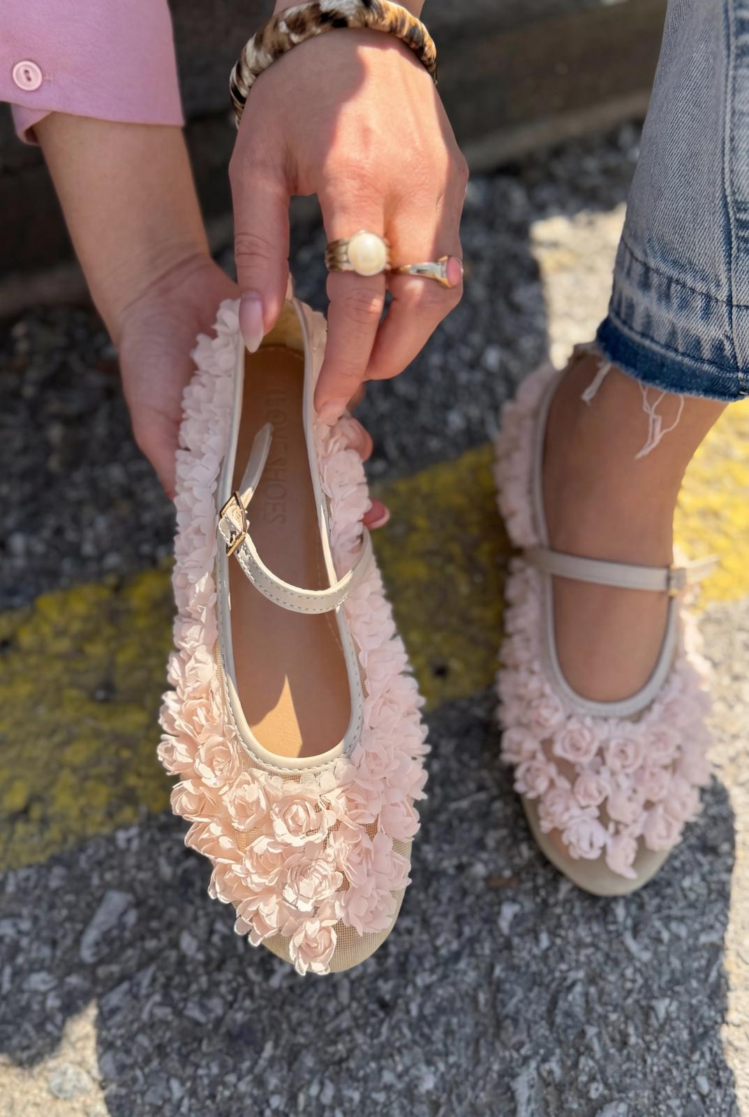Neror Pudra Tül Kadın Babet - ILOVESHOES