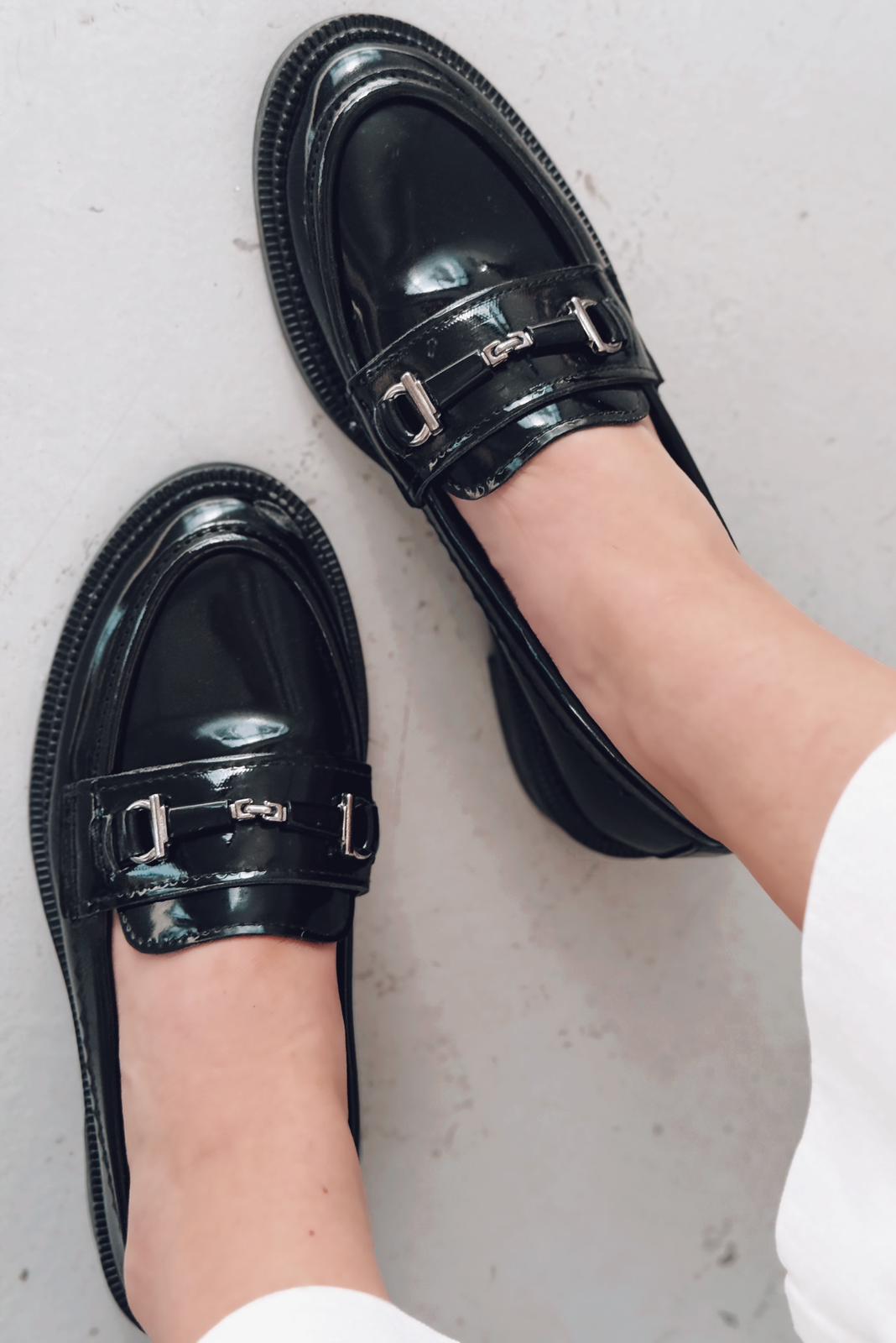 Torja Rugan Siyah Kadın Loafer - ILOVESHOES