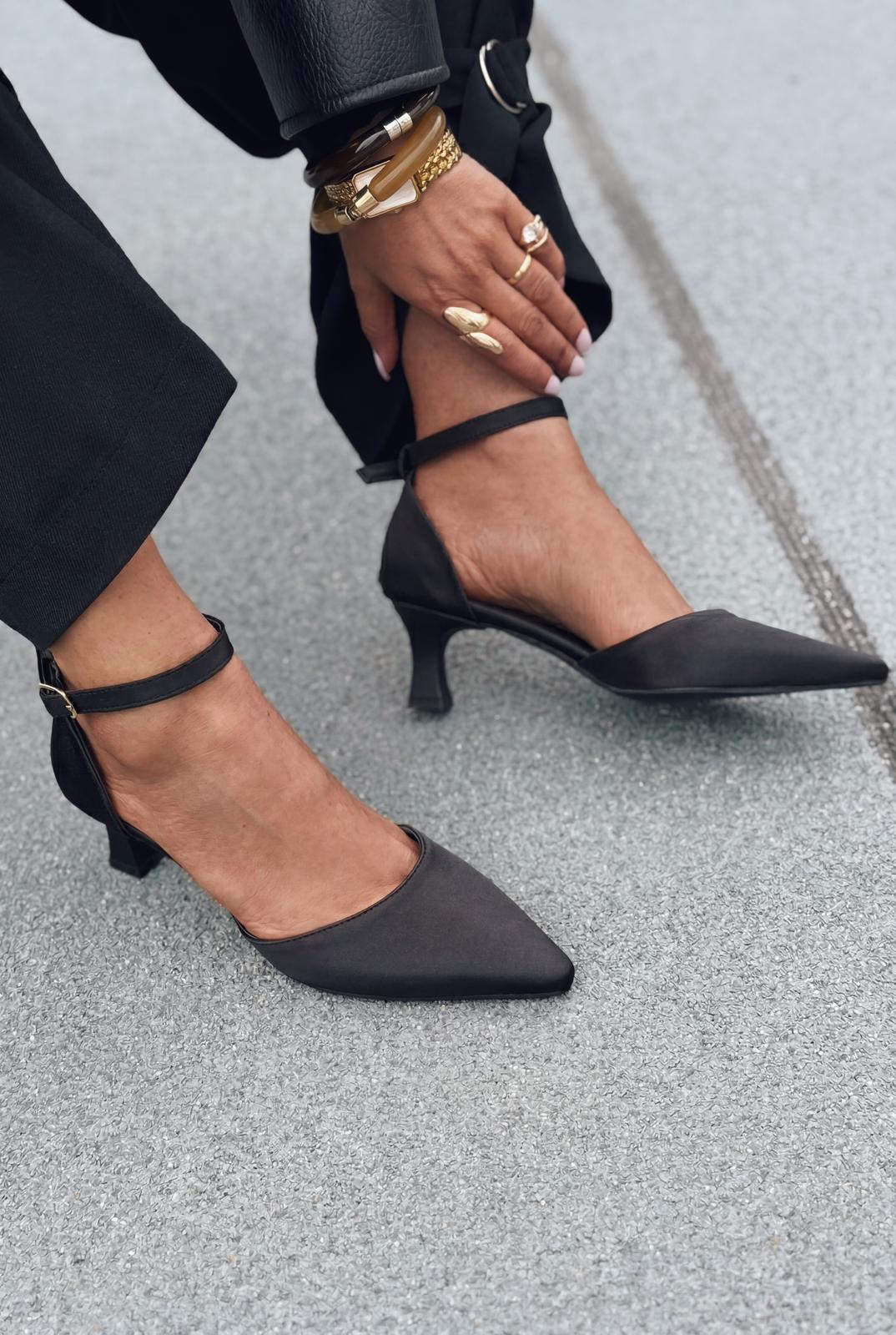 Arlin Siyah Mat Deri Kadın Stiletto - ILOVESHOES