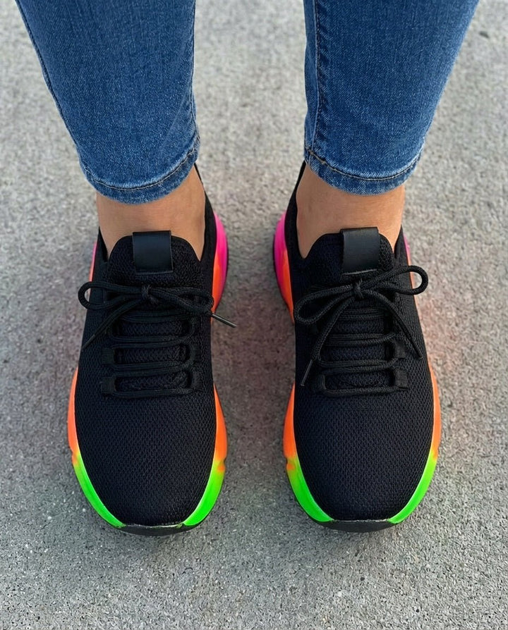 Calen File Siyah Renkli Taban Kadın Spor Ayakkabı - ILOVESHOES