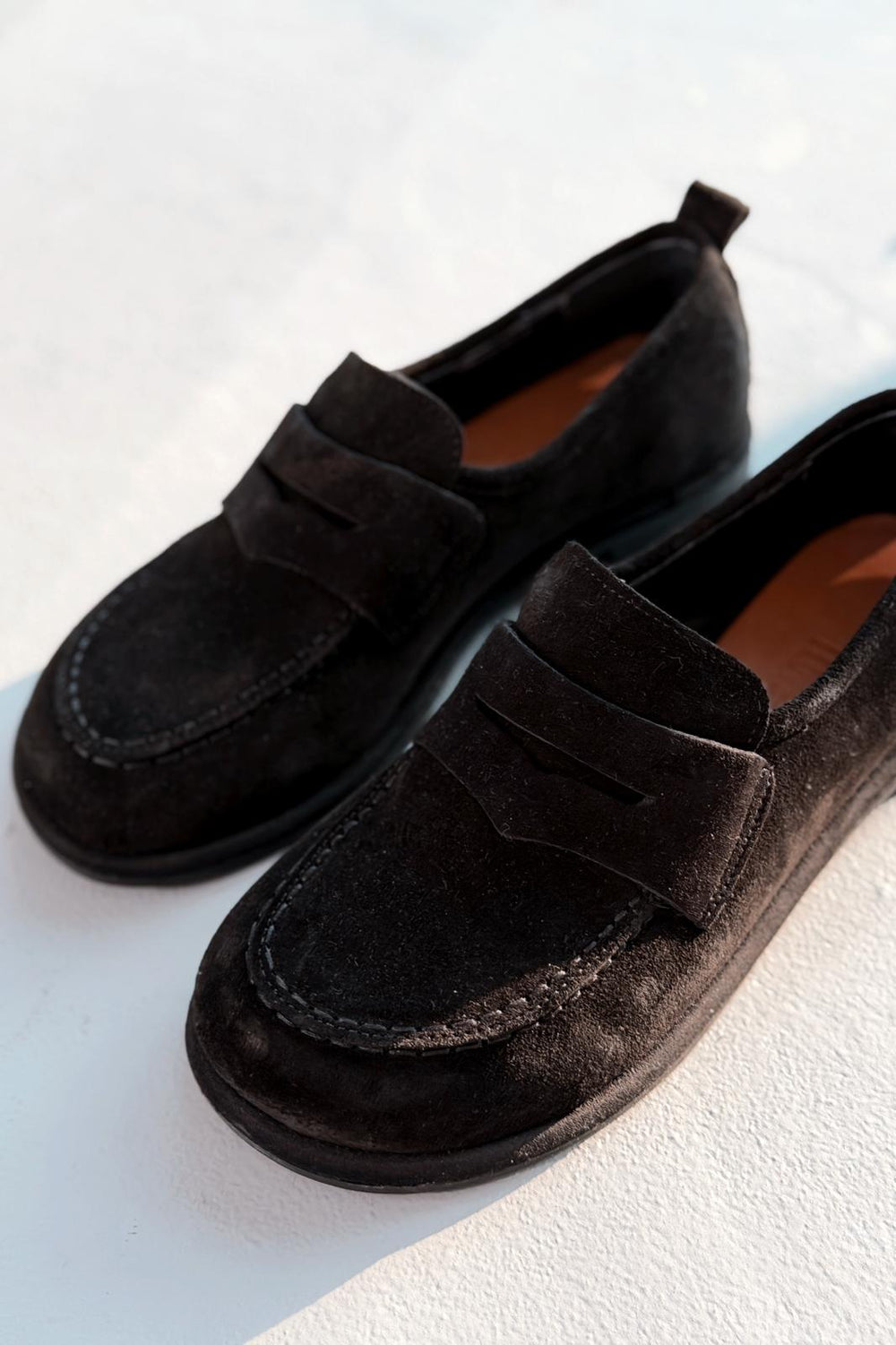 Marion Kadın Loafer Siyah Hakiki Süet - ILOVESHOES