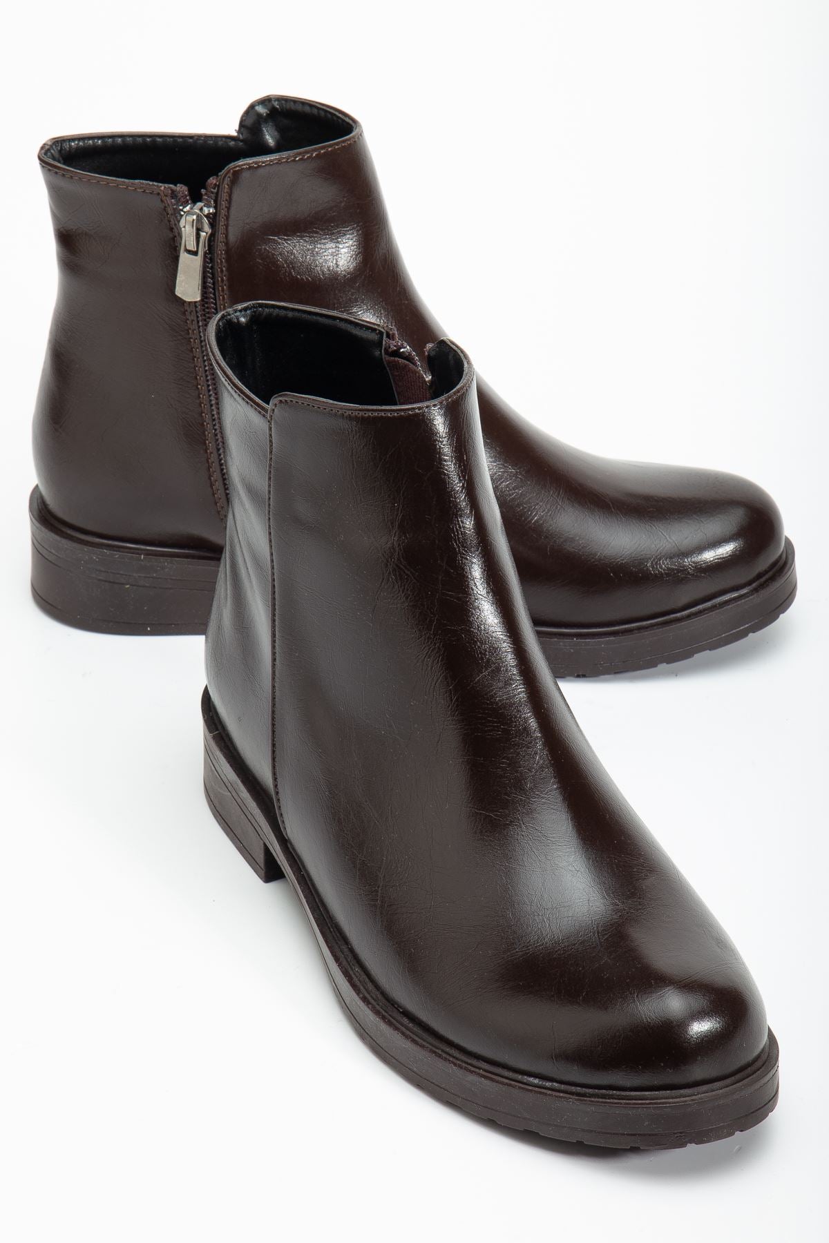 Elvoris Acıkahve Fermuarlı Günlük Kadın Bot - ILOVESHOES