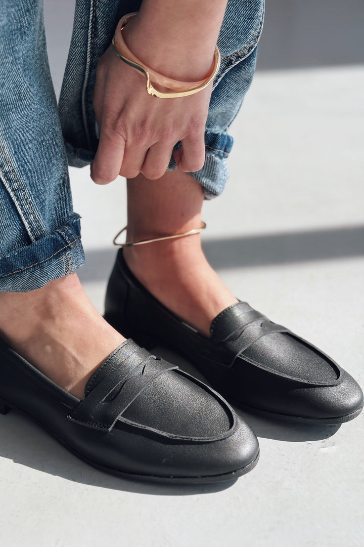 Lemor Hakiki Deri Kadın Loafer Siyah