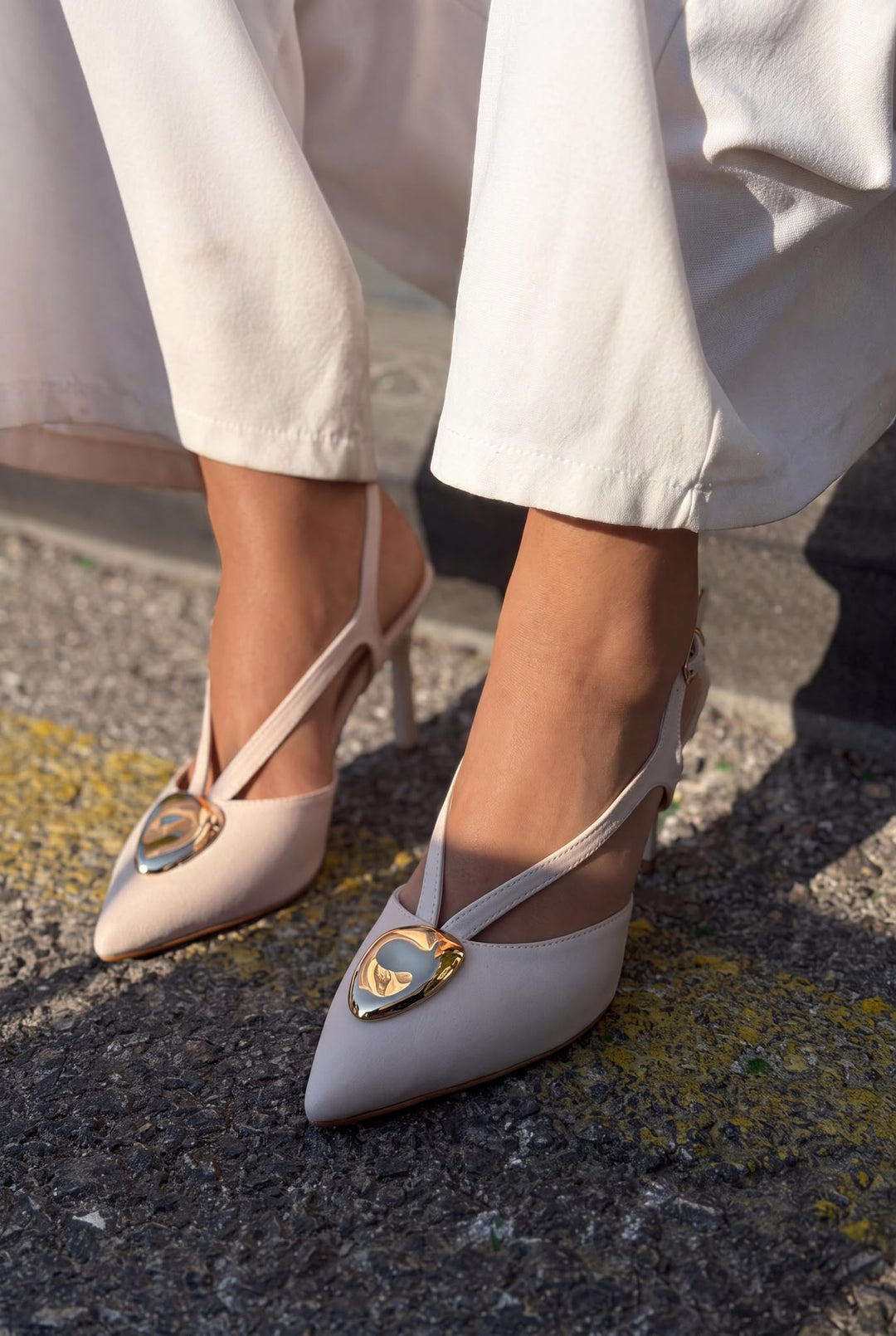 Luvieva Bej Saten Kadın Stiletto