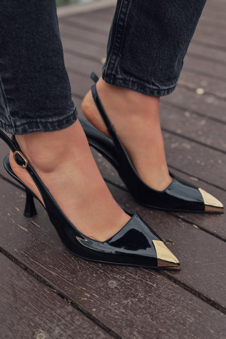 Caligo Stiletto Siyah Rugan - ILOVESHOES