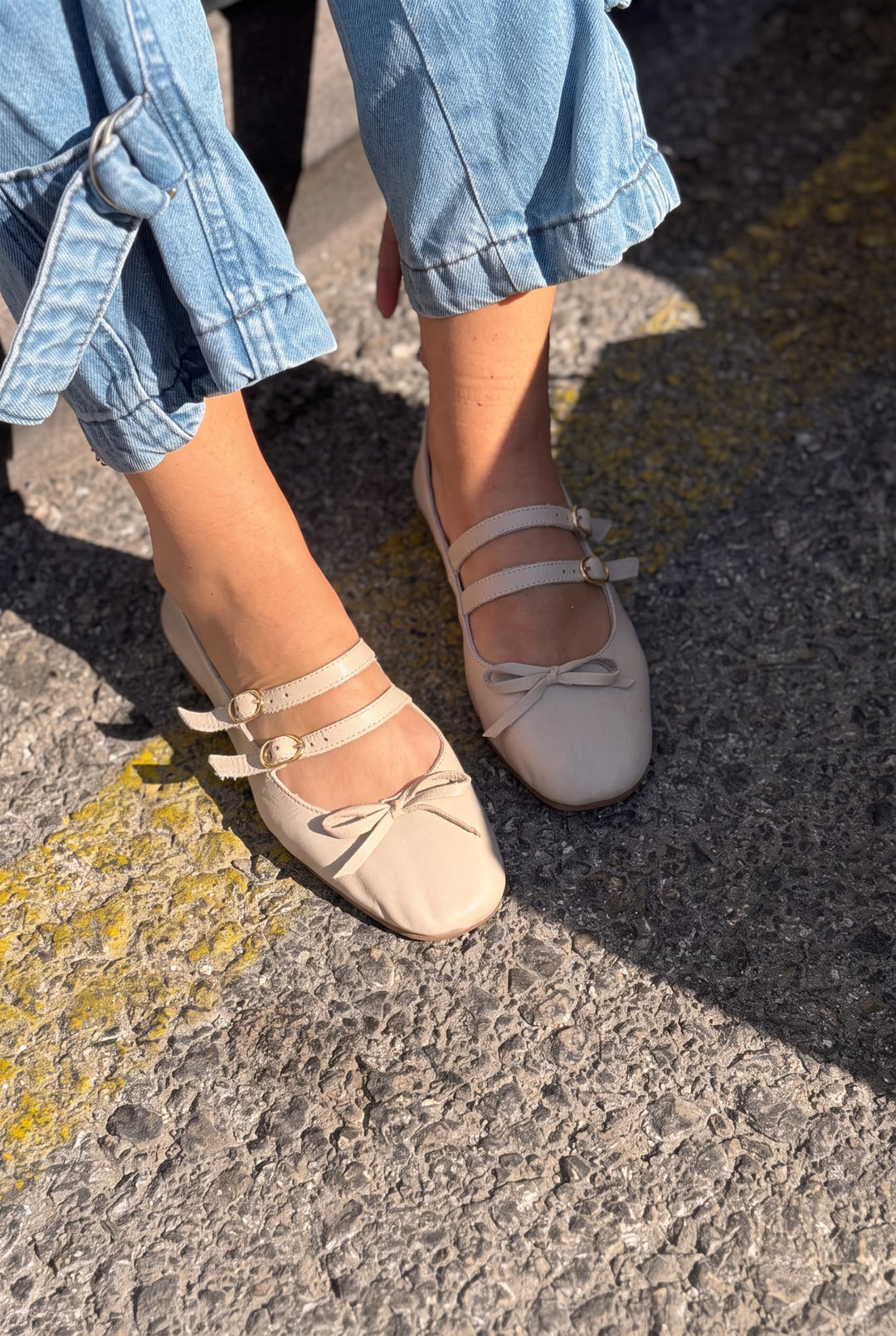 Lovia Bej Mat Hakiki Deri Kadın Babet - ILOVESHOES