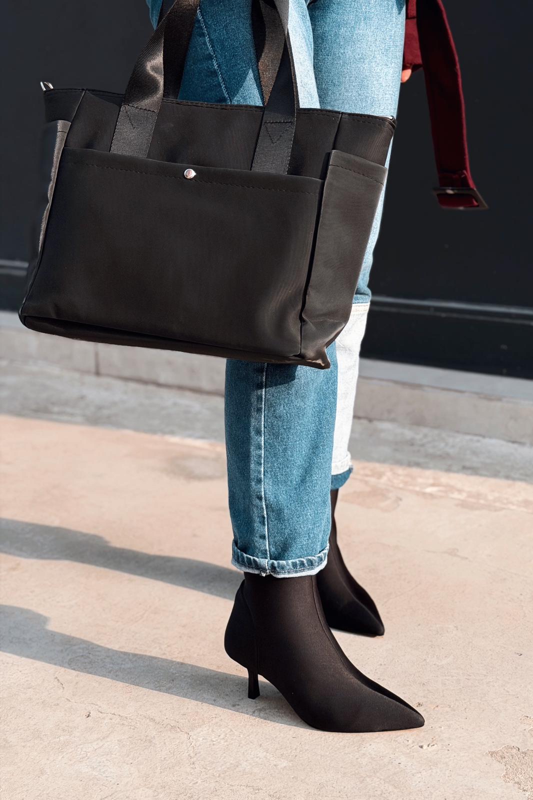 Orvex Kadın Dalgıç İnce Topuklu Bot Siyah - ILOVESHOES