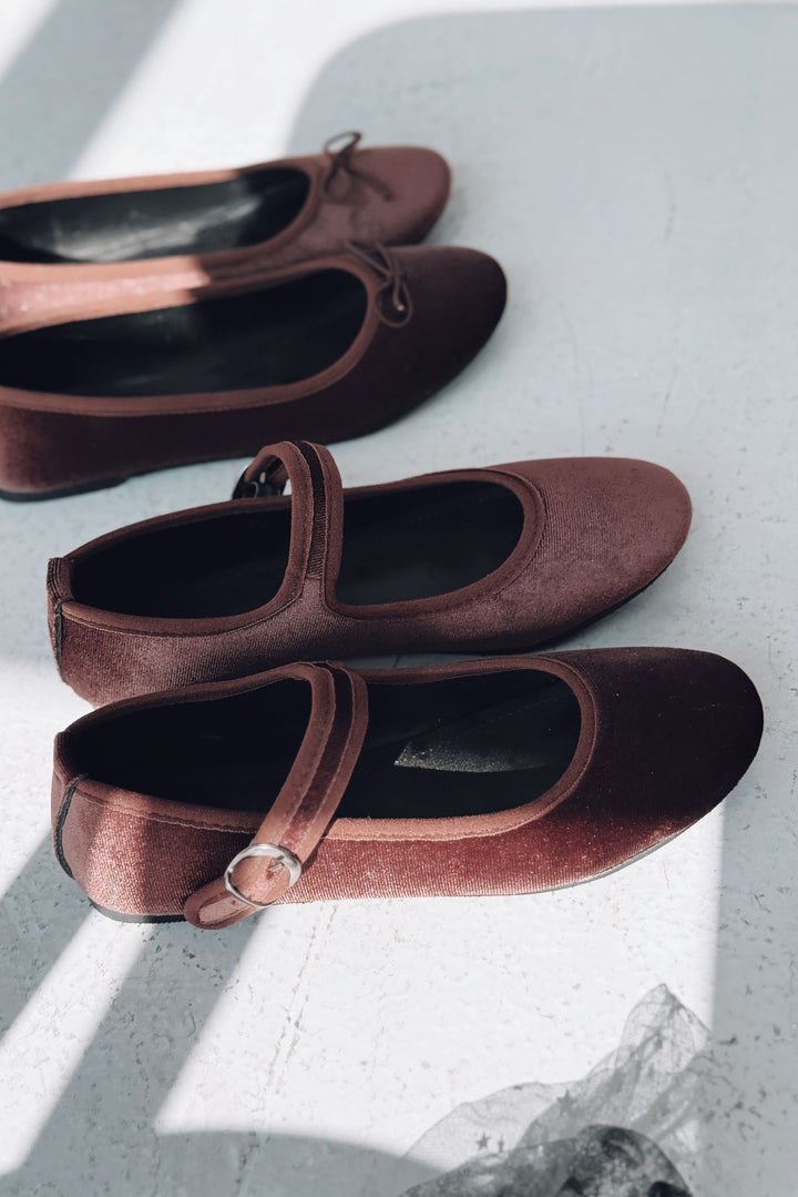 Vosinta Kadife Mary Jane Babet Acıkahve - ILOVESHOES
