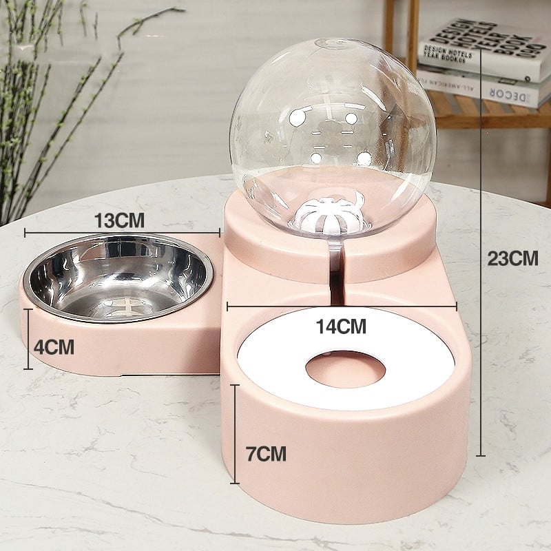 Automatic Pet Dog Cat Feeder with Fountain 1.8L Bowl - ILOVESHOES