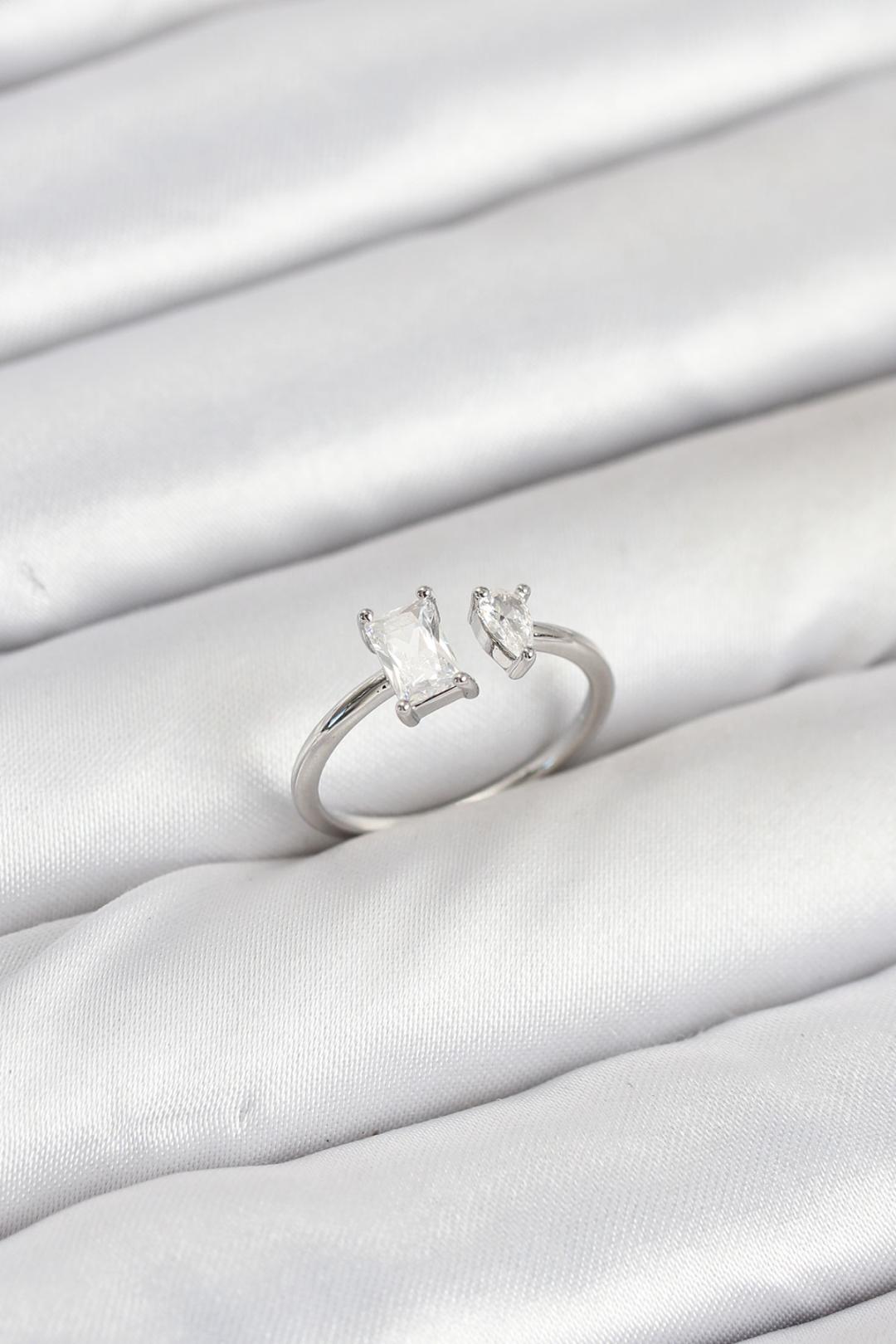 ILS - 1011 Kadın Yüzük Gümüş Zirkon Taşlı - ILOVESHOES