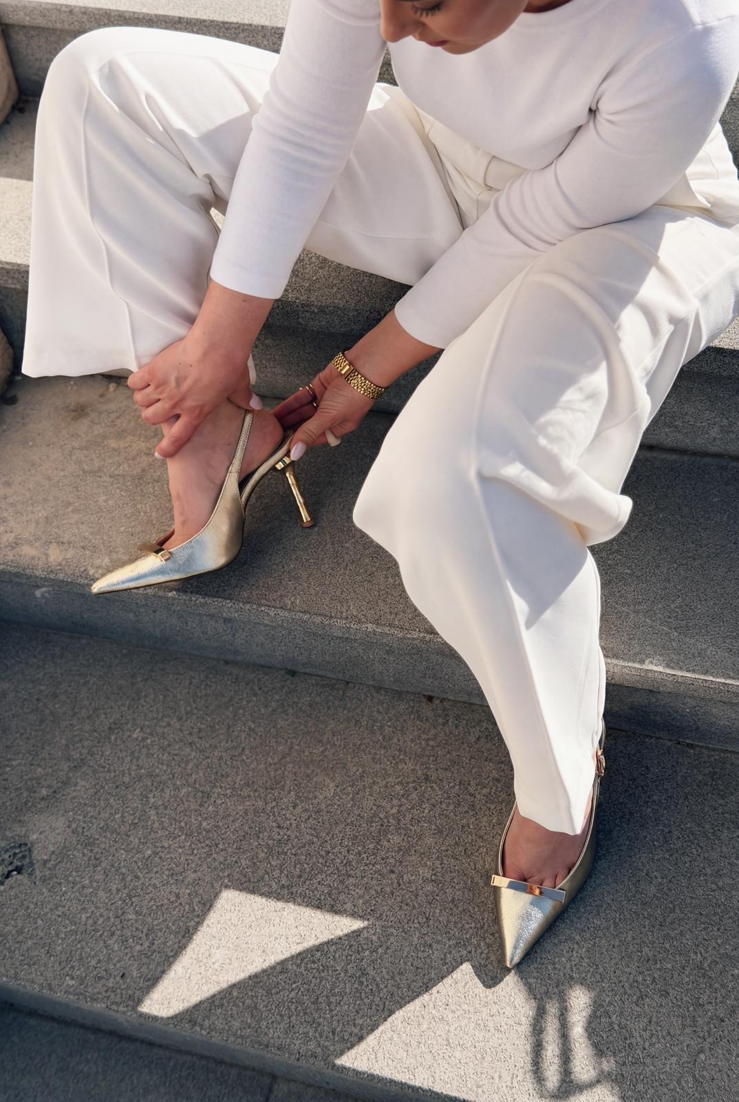Norloven Gold Parlak Deri Kadın Stiletto - ILOVESHOES