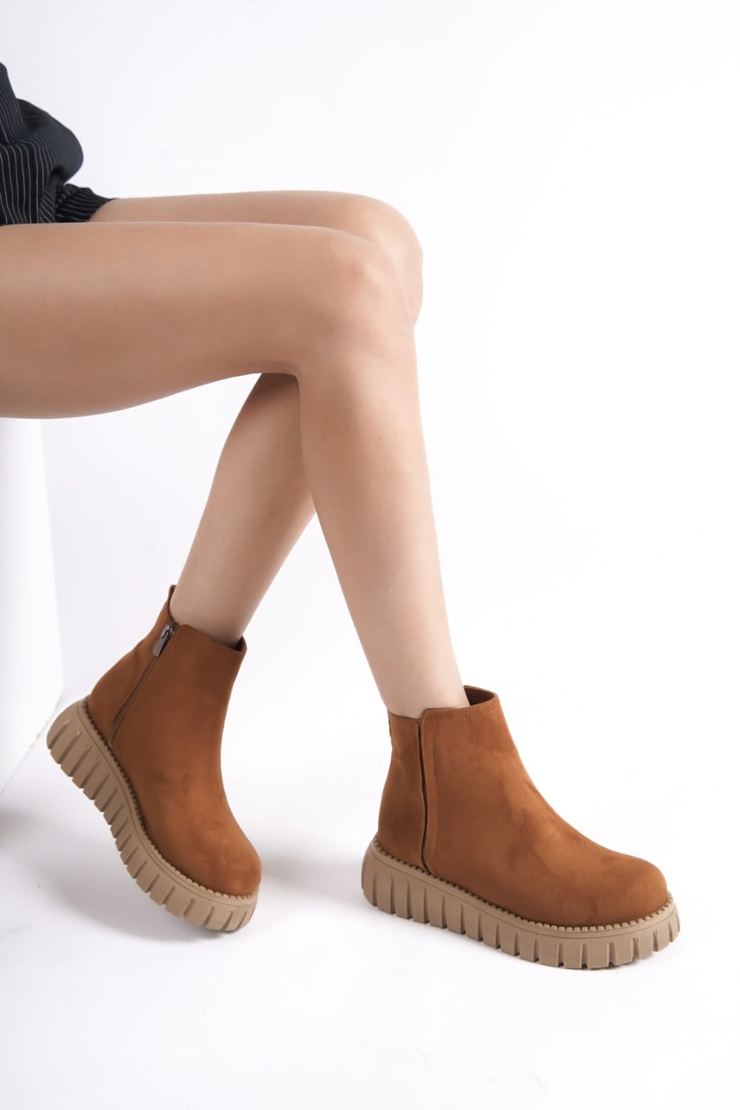 Velarise Kadın Bot Camel Süet - ILOVESHOES