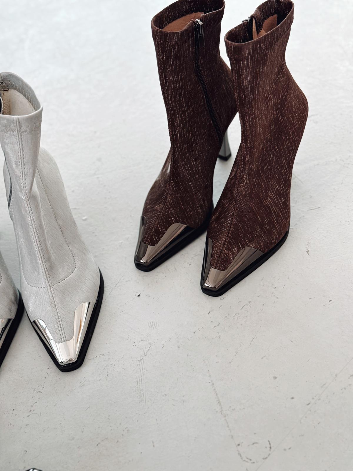 Rosavi Kadın Topuklu Streç Bot Acıkahve Nubuk - ILOVESHOES