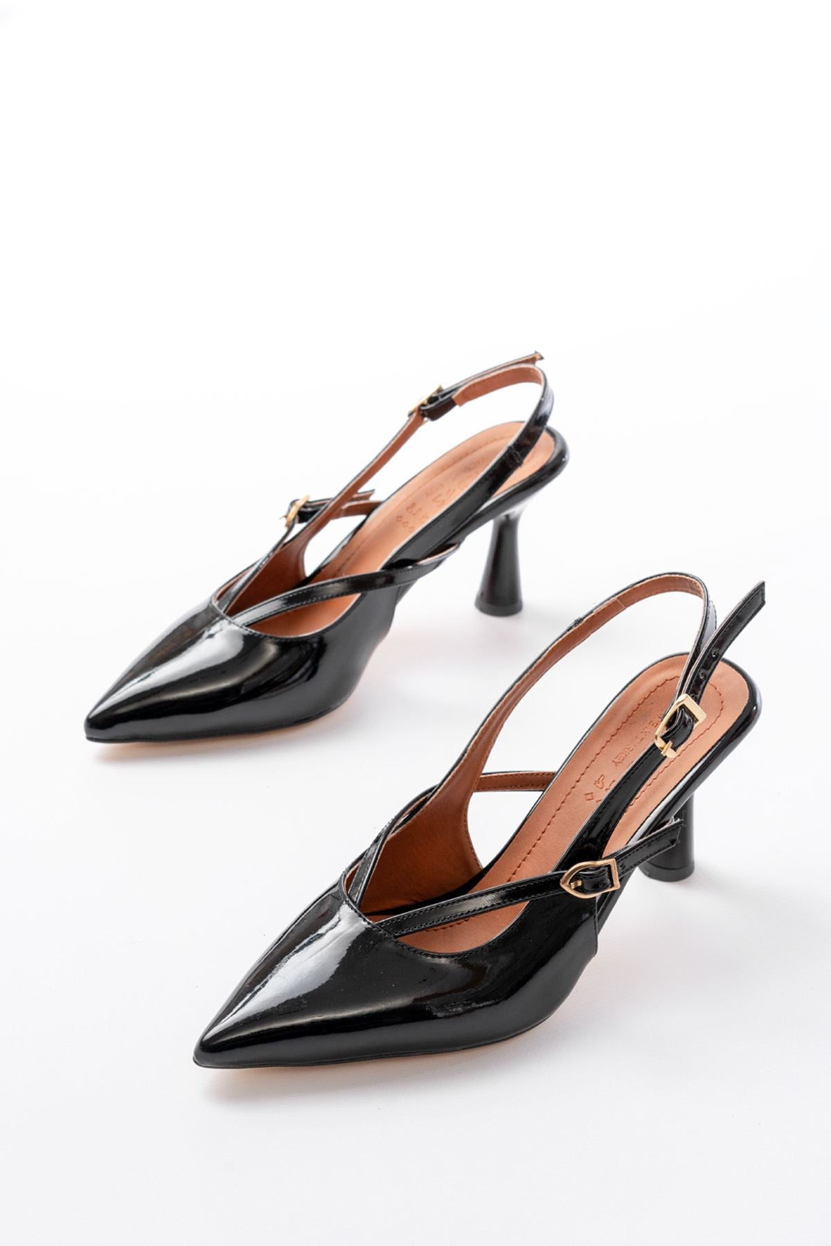Salinor Rugan Siyah Toka Detaylı stiletto - ILOVESHOES
