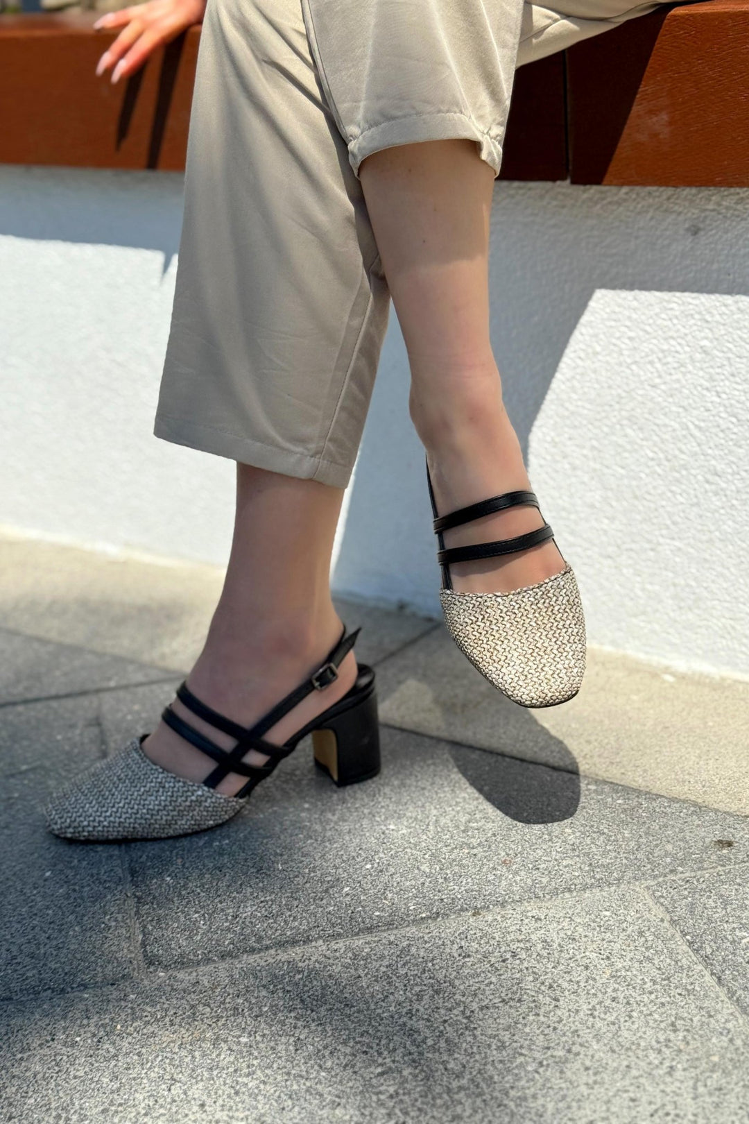 Marlo Mat Deri Siyah Hasır Detaylı Mary Jane - ILOVESHOES