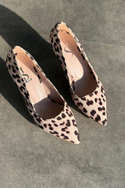 Luntra Saten Leo Desen Bej Stiletto - ILOVESHOES