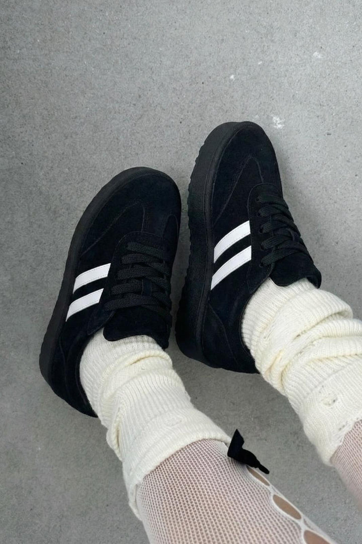 Vireo Kadın Spor Ayakkabı Siyah Süet - ILOVESHOES