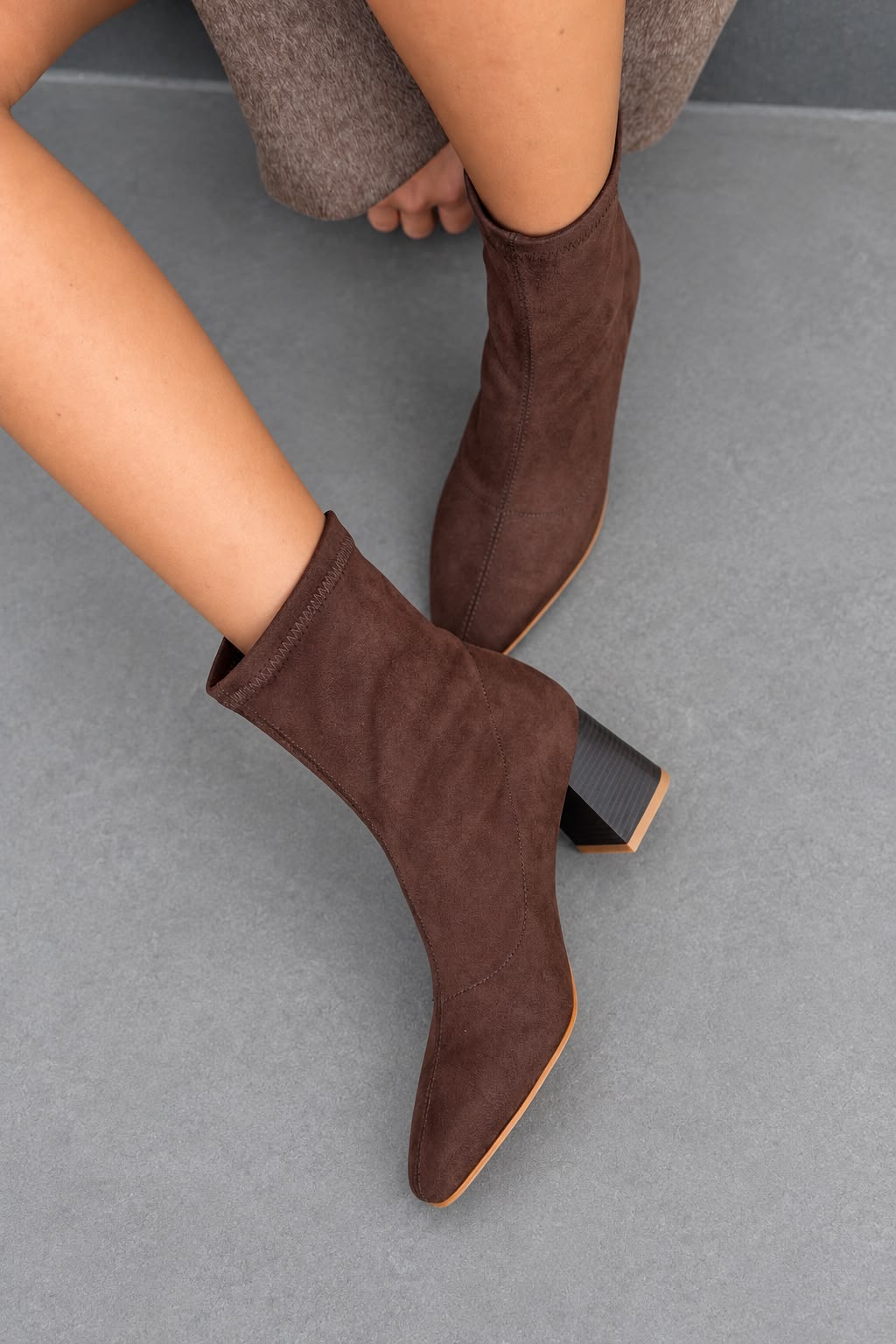 Delsia Acı Kahve Süet Kadın Streç Bot - ILOVESHOES
