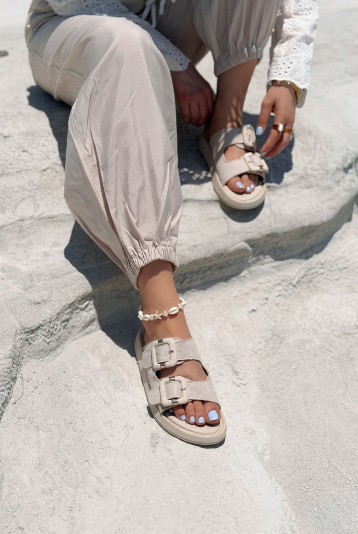 Soravi Bej Süet Kadın Terlik - ILOVESHOES