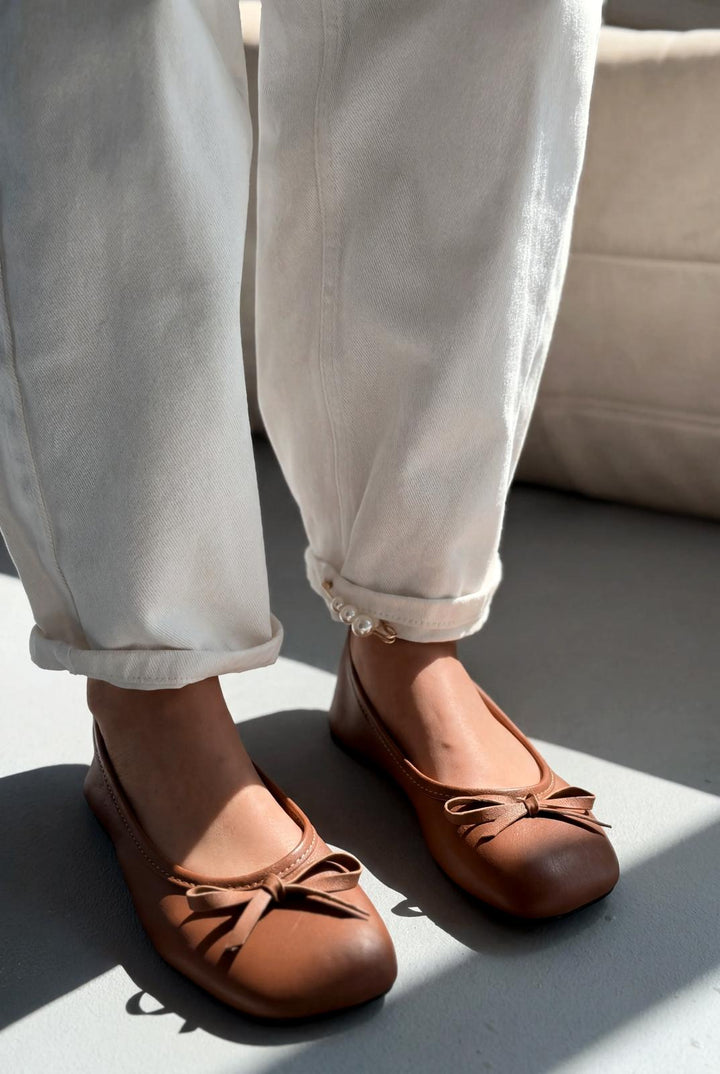 Telion Taba Hakiki Deri Kadın Babet - ILOVESHOES