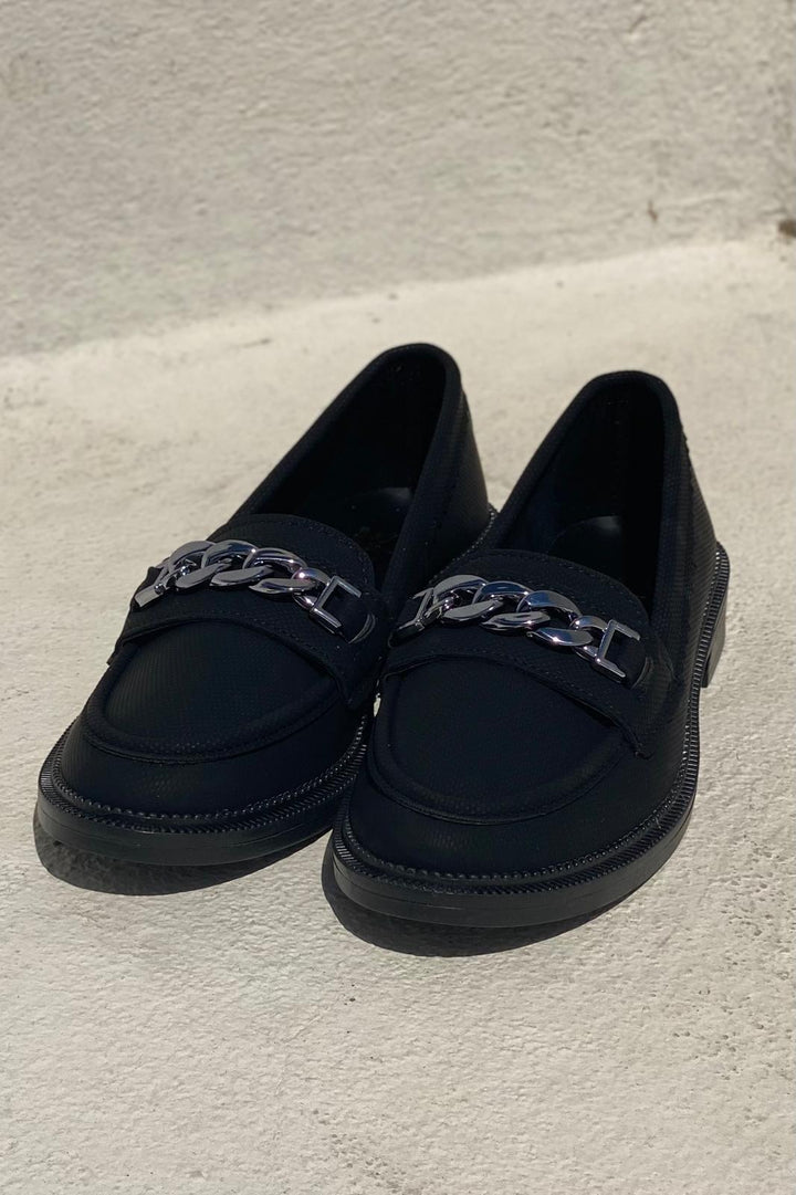 Entra Nubuk Siyah Kadın Loafer - ILOVESHOES