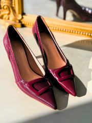 Finrel Stiletto Bordo Rugan Toka Detaylı - ILOVESHOES