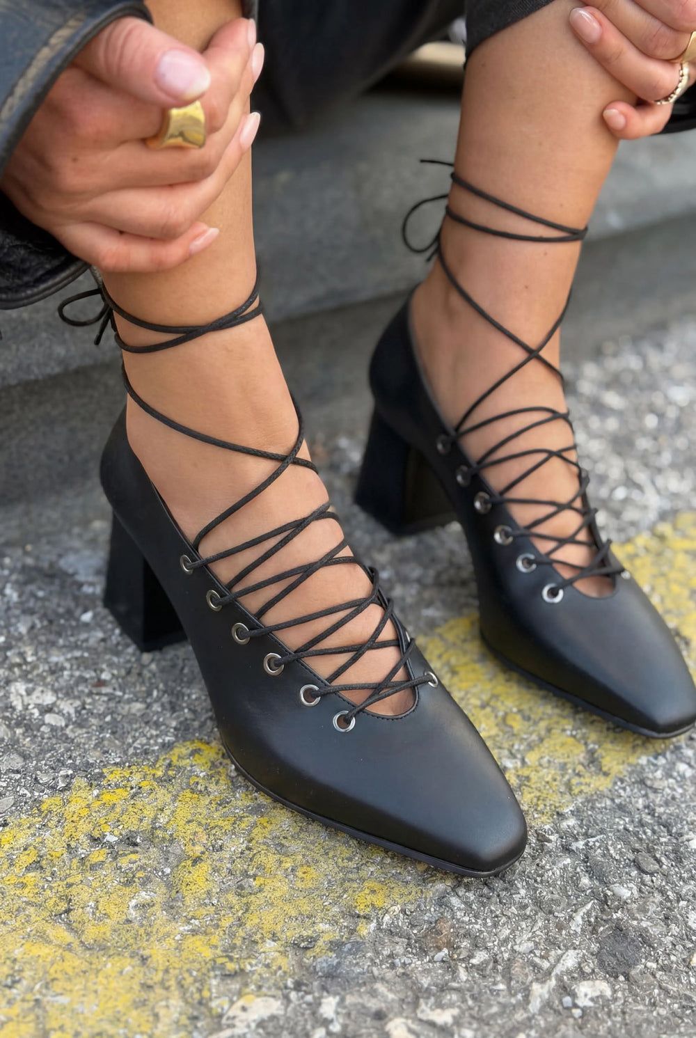 Temora Topuklu Ayakkabı Siyah Mat Deri - ILOVESHOES