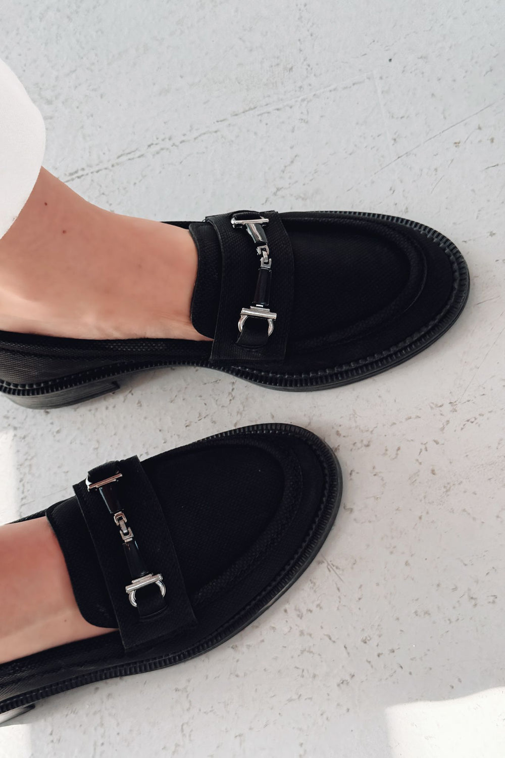 Torja Nubuk Siyah Kadın Loafer - ILOVESHOES