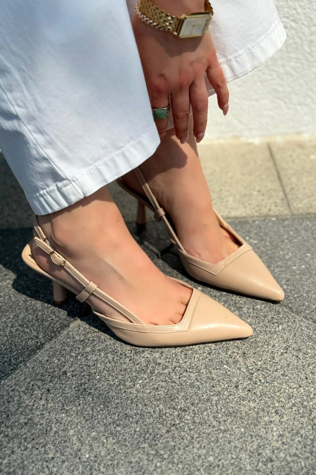 Dayrax Mat Deri Nude Stiletto - ILOVESHOES