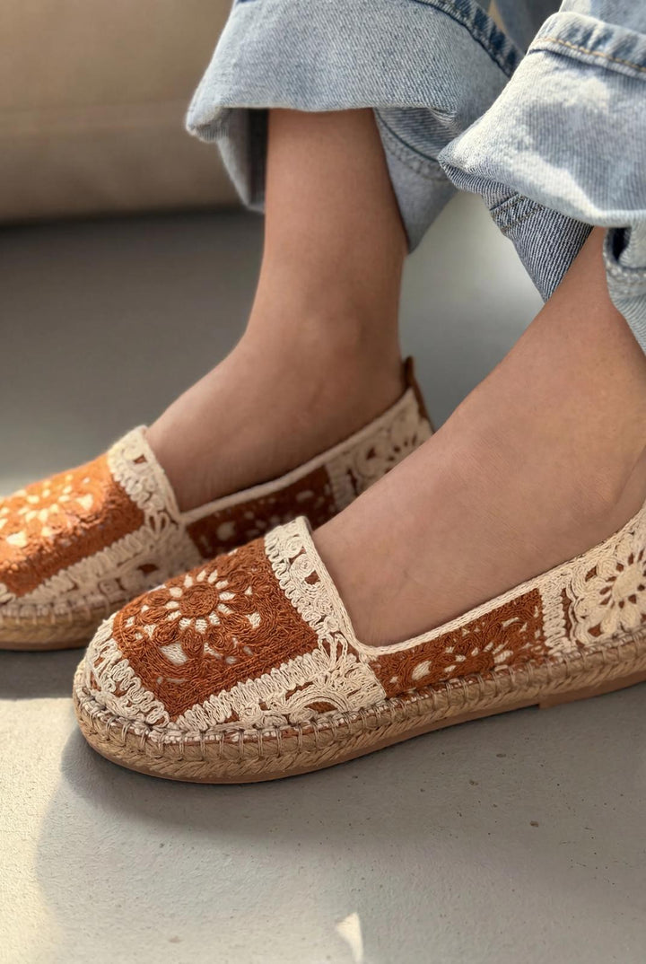 Linera Taba Kadın Espadril Loafer - ILOVESHOES