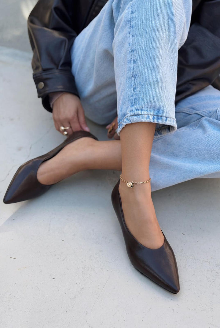 Seranis Stiletto Acıkahve Mat Deri - ILOVESHOES