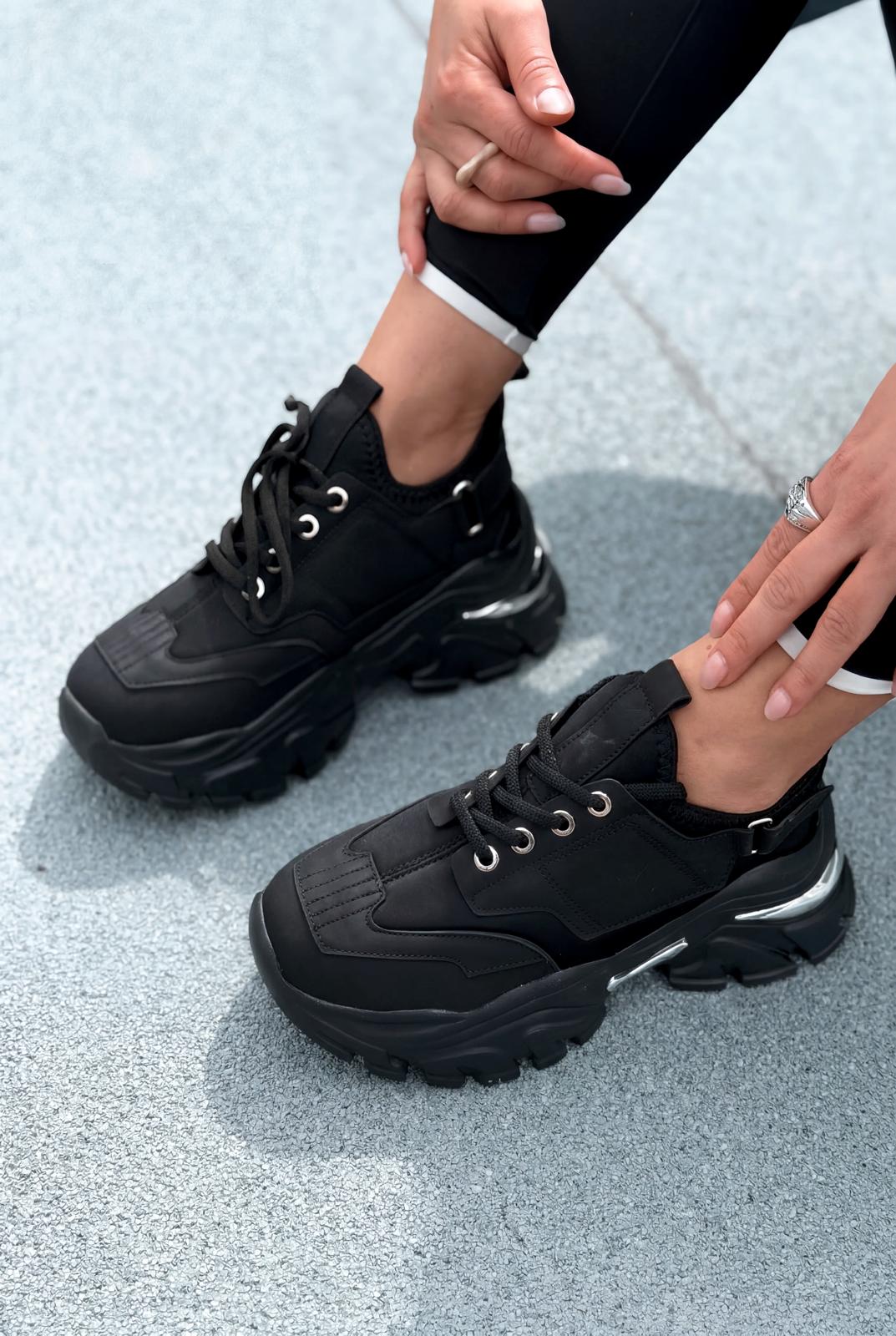 Delorin kadın Spor Ayakkabı Siyah - ILOVESHOES