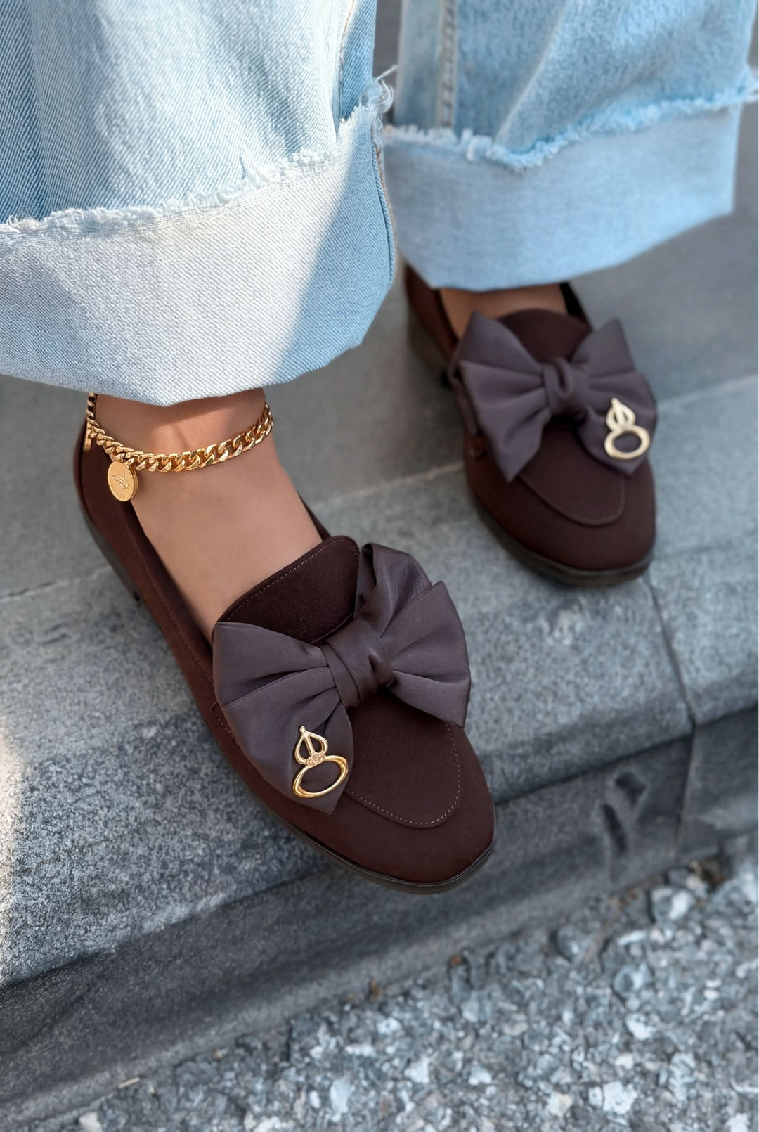 Norrada Kadın Loafer Acıkahve Saten - ILOVESHOES